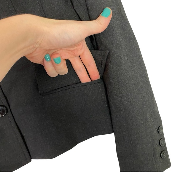 ABS Allen Schwartz Blazer Jacket Womens Size 6 Small Dark Gray Business Wear - Picture 3 of 11